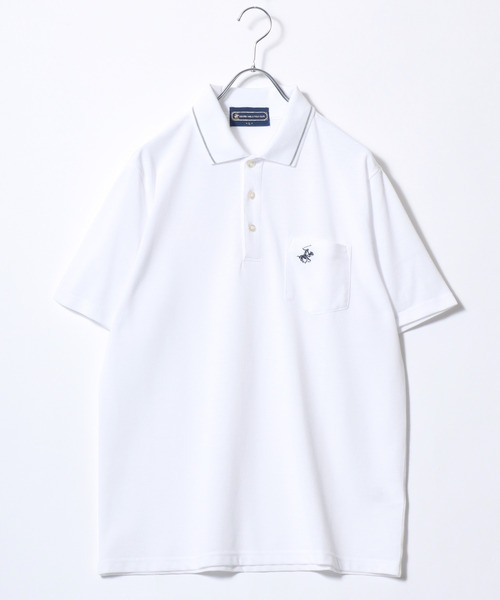 BEVERLY HILLS POLO CLUB(ビバリーヒルズポロクラブ)の「2026SS BEVERLY HILLS POLO CLUB/ビバリーヒルズポロクラブ カノコ リブライン ワンポイント刺繍 ポケット ポロシャツ レディース メンズ(ポロシャツ・メンズ・ホワイト/グリーン/ネイビー/グレー・M/L/LL)」の9枚目の写真