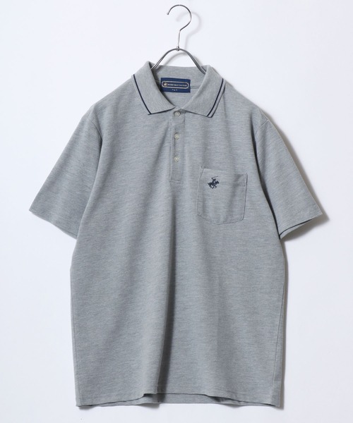 BEVERLY HILLS POLO CLUB(ビバリーヒルズポロクラブ)の「2026SS BEVERLY HILLS POLO CLUB/ビバリーヒルズポロクラブ カノコ リブライン ワンポイント刺繍 ポケット ポロシャツ レディース メンズ(ポロシャツ・メンズ・ホワイト/グリーン/ネイビー/グレー・M/L/LL)」の11枚目の写真