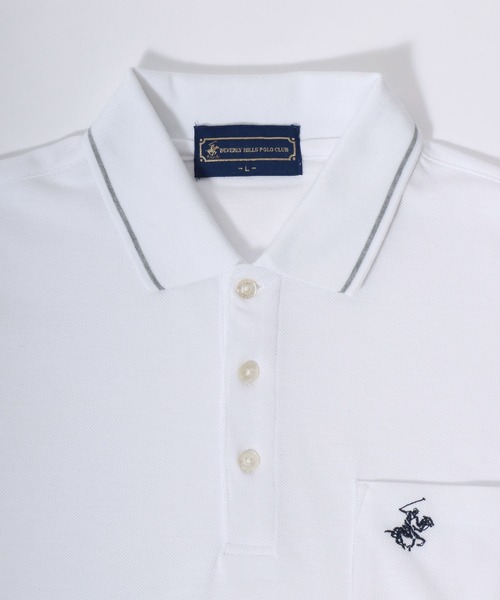 BEVERLY HILLS POLO CLUB(ビバリーヒルズポロクラブ)の「2026SS BEVERLY HILLS POLO CLUB/ビバリーヒルズポロクラブ カノコ リブライン ワンポイント刺繍 ポケット ポロシャツ レディース メンズ(ポロシャツ・メンズ・ホワイト/グリーン/ネイビー/グレー・M/L/LL)」の14枚目の写真