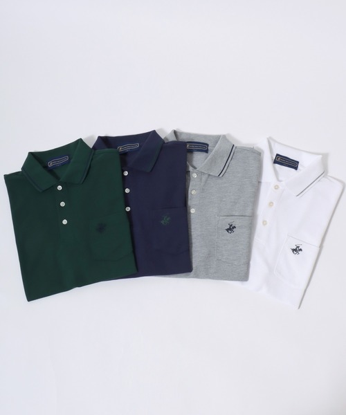 BEVERLY HILLS POLO CLUB(ビバリーヒルズポロクラブ)の「2026SS BEVERLY HILLS POLO CLUB/ビバリーヒルズポロクラブ カノコ リブライン ワンポイント刺繍 ポケット ポロシャツ レディース メンズ(ポロシャツ・メンズ・ホワイト/グリーン/ネイビー/グレー・M/L/LL)」の19枚目の写真