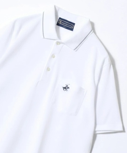 BEVERLY HILLS POLO CLUB(ビバリーヒルズポロクラブ)の「2026SS BEVERLY HILLS POLO CLUB/ビバリーヒルズポロクラブ カノコ リブライン ワンポイント刺繍 ポケット ポロシャツ レディース メンズ(ポロシャツ・メンズ・ホワイト/グリーン/ネイビー/グレー・M/L/LL)」の5枚目の写真