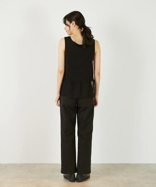 MELROSE claire(メルローズ クレール)の「【コットンフライス+リーフレースタンクトップ】(タンクトップ・レディース・グレー/ブラック/ベージュ/オフホワイト・FREE)」の11枚目の写真