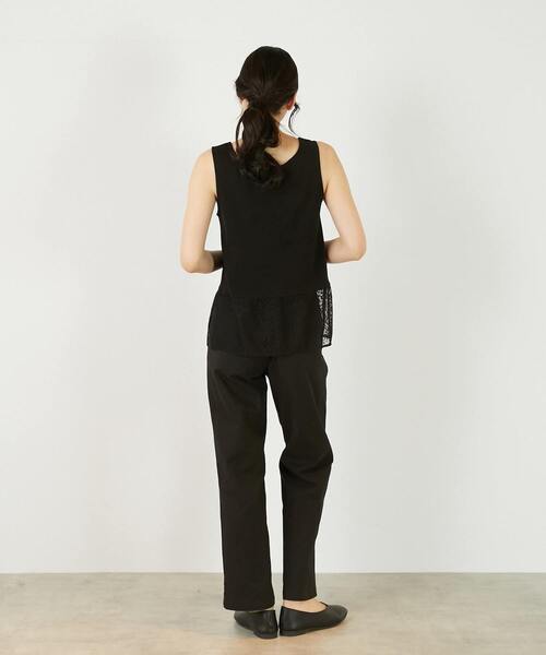 MELROSE claire(メルローズ クレール)の「【コットンフライス+リーフレースタンクトップ】(タンクトップ・レディース・グレー/ブラック/ベージュ/オフホワイト・FREE)」の12枚目の写真