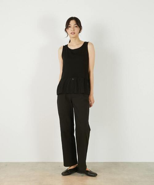 MELROSE claire(メルローズ クレール)の「【コットンフライス+リーフレースタンクトップ】(タンクトップ・レディース・グレー/ブラック/ベージュ/オフホワイト・FREE)」の14枚目の写真