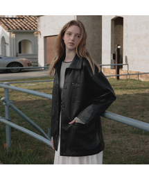Classic Leather Half Jacket [Black]