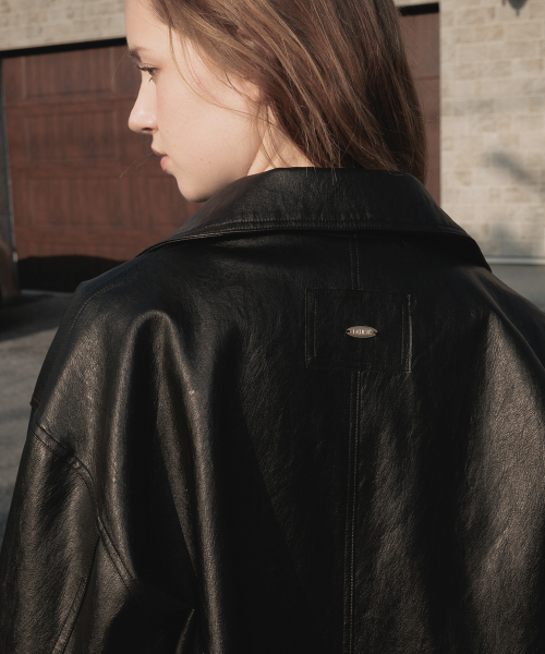 DEHEVE（デヘヴェ）の「Classic Leather Half Jacket [Black]（ライダースジャケット・レディース・ブラック・FREE）」の5枚目の写真