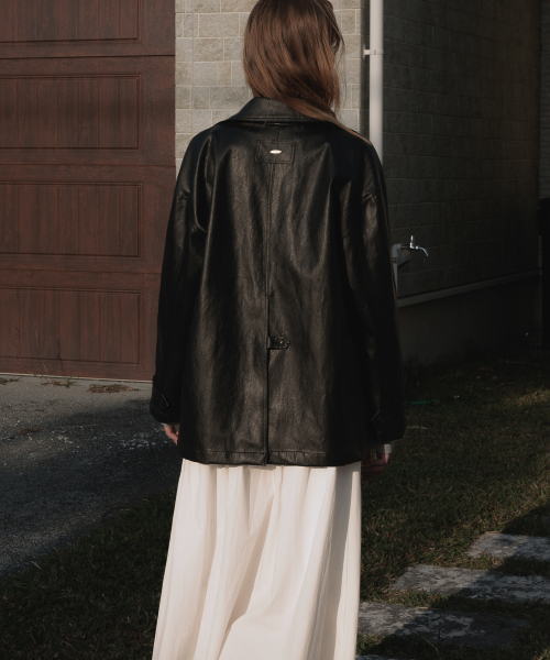 DEHEVE（デヘヴェ）の「Classic Leather Half Jacket [Black]（ライダースジャケット・レディース・ブラック・FREE）」の7枚目の写真