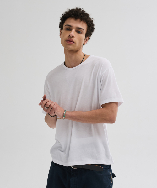 LEIRE（ルアール）の「ソフトUネックインナーティーシャツ[ホワイト]（Tシャツ/カットソー・メンズ・その他・MEDIUM/LARGE/X-LARGE）」の5枚目の写真