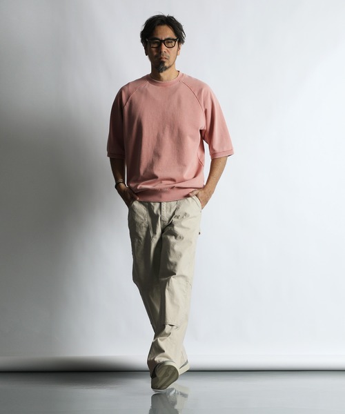 The DUFFER of ST.GEORGE（ザダファーオブセントジョージ）の「VINTAGE PIGMENT DUCK W KNEE WORK PANTS：ヴィンテージ加工 ダック ダブルニー ワークパンツ（その他パンツ・メンズ・アイボリー/チャコールグレー・LARGE/MEDIUM）」の4枚目の写真
