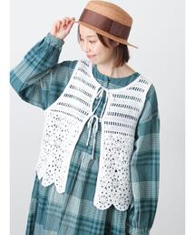 Samansa Mos2（サマンサ モスモス）の「前後2WAYクロシェベスト（ベスト）」