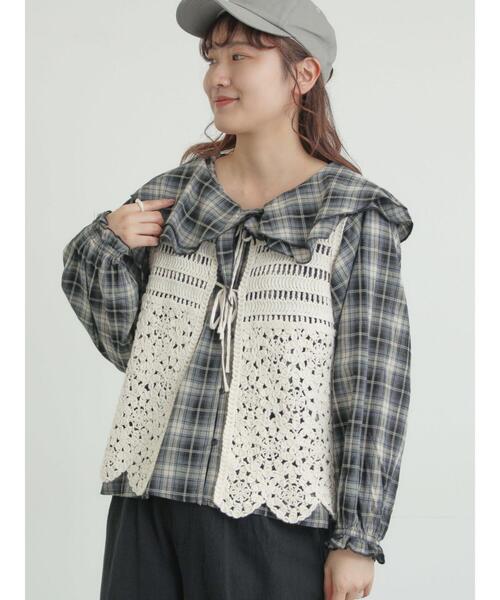 ✨極美品✨ツハル by サマンサモスモス 手編みクロシェニットベスト レースジレ TSUHARU by Samansa Mos2（ツハルバイサマンサモスモス）の「手編み