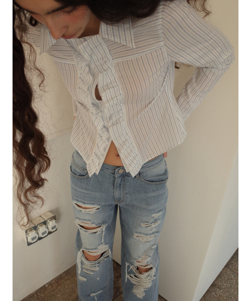 Kijun（キジュン）の「Ruffle Detail Shirt Sky Blue（シャツ/ブラウス・レディース・その他・SMALL/MEDIUM）」の7枚目の写真