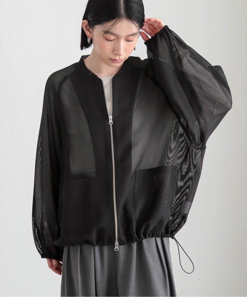 for/c(フォーシー)の「やわらかメッシュブルゾン【サスティナブル】(ブルゾン・レディース・ブラック/オフホワイト・M/L)」の9枚目の写真