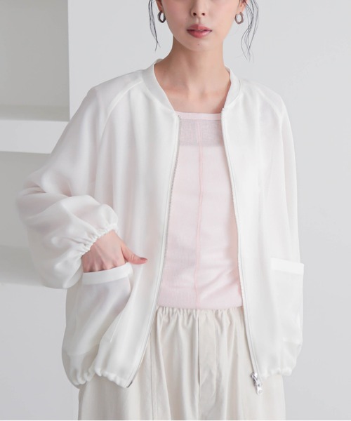 for/c(フォーシー)の「やわらかメッシュブルゾン【サスティナブル】(ブルゾン・レディース・ブラック/オフホワイト・M/L)」の17枚目の写真