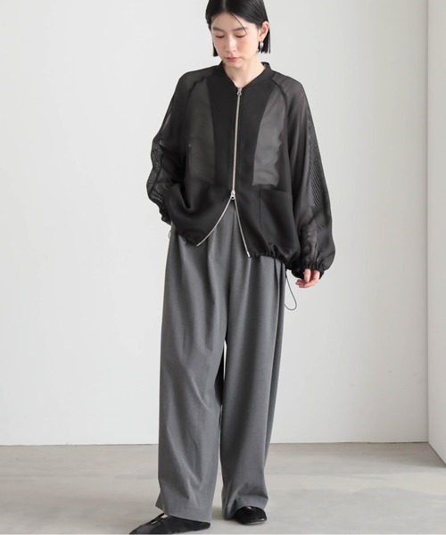 for/c(フォーシー)の「やわらかメッシュブルゾン【サスティナブル】(ブルゾン・レディース・ブラック/オフホワイト・M/L)」の13枚目の写真