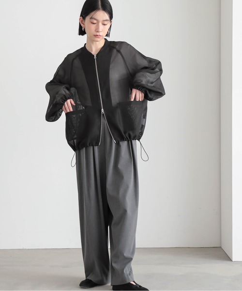for/c(フォーシー)の「やわらかメッシュブルゾン【サスティナブル】(ブルゾン・レディース・ブラック/オフホワイト・M/L)」の12枚目の写真