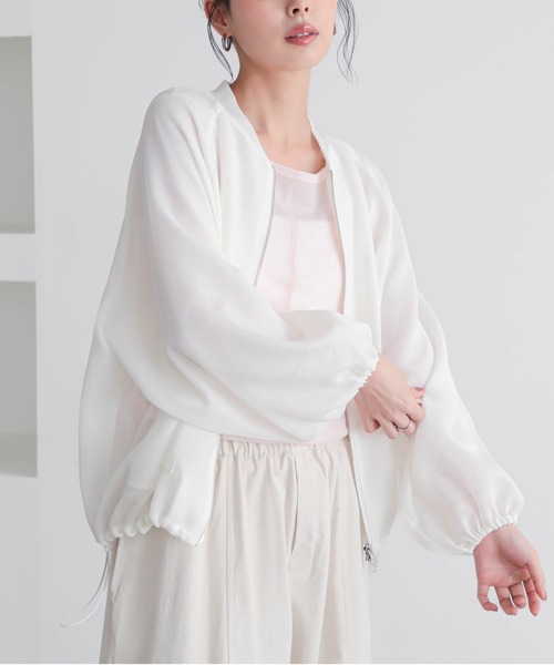 for/c(フォーシー)の「やわらかメッシュブルゾン【サスティナブル】(ブルゾン・レディース・ブラック/オフホワイト・M/L)」の21枚目の写真