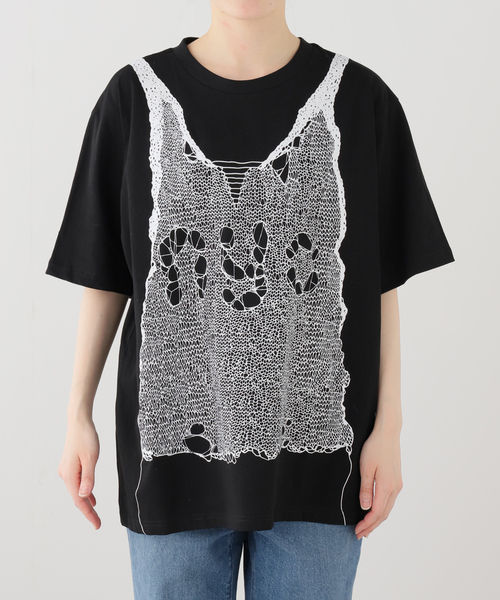 anna sui nyc(アナ スイ エヌ ワイ シー)の「ANNA SUI NYC / アナスイエヌワイシー トロンプルイユプリントビッグTシャツ(Tシャツ/カットソー・レディース・ブラック/ピンク/ホワイト・FREE)」の17枚目の写真