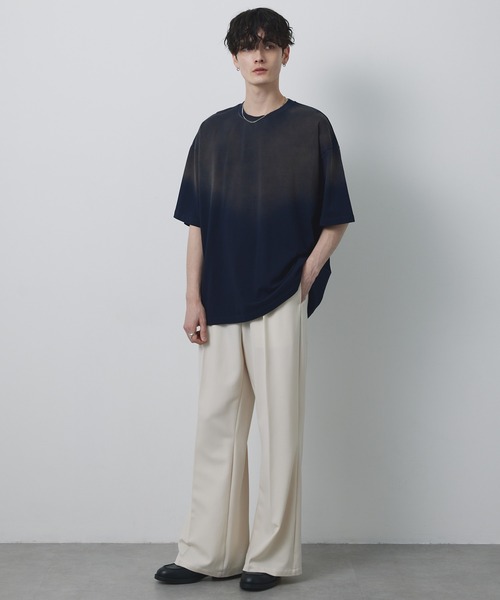 CIYOT(シヨウト)の「【CIYOT】USAコットン レギュラーフィット グラデーション クルーネック半袖Tシャツ<接触冷感・UVカット>(Tシャツ/カットソー・メンズ・グレー/チャコールグレー/ブルー/ブラック・S/M/L)」の11枚目の写真
