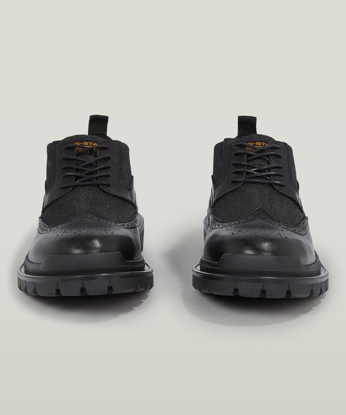 G-STAR（ジースター）の「Blake BRQ Denim Shoes/レザーデニムミックスメダリオンシューズ（ドレスシューズ・メンズ・ブラック・43/41）」の4枚目の写真