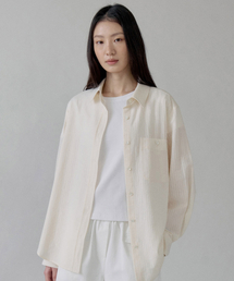 STEP AROUND（ステップアラウンド）の「Soft Sheer Stripe Shirt_IVORY（シャツ/ブラウス）」