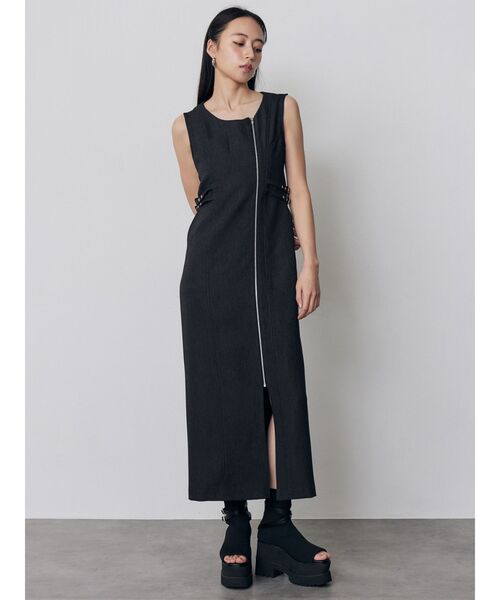 MURUA（ムルーア）の「デニムライクワンピース（ワンピース・レディース・インディゴブルー/ブラック・2/1）」の4枚目の写真