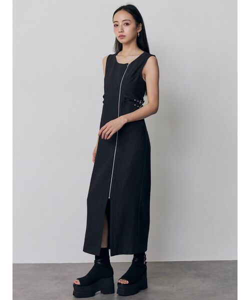 MURUA（ムルーア）の「デニムライクワンピース（ワンピース・レディース・インディゴブルー/ブラック・2/1）」の6枚目の写真