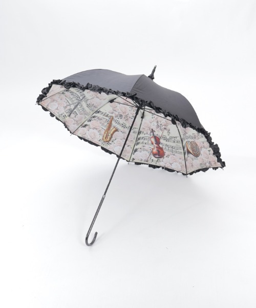 axes femme（アクシーズファム）の「音楽柄晴雨兼用パゴダ傘（長傘・レディース・キナリ・FREE）」の3枚目の写真