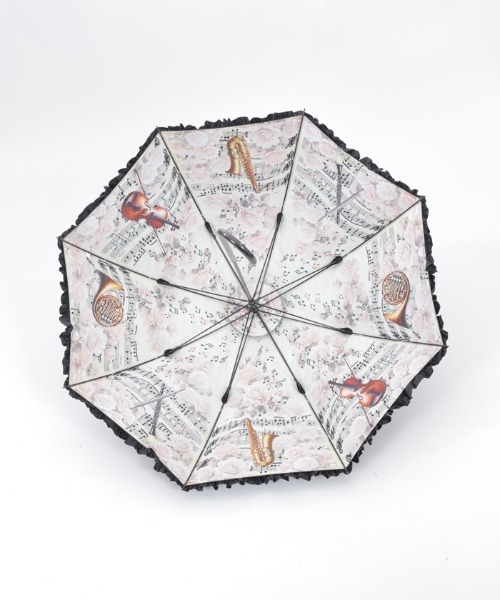 axes femme（アクシーズファム）の「音楽柄晴雨兼用パゴダ傘（長傘・レディース・キナリ・FREE）」の5枚目の写真