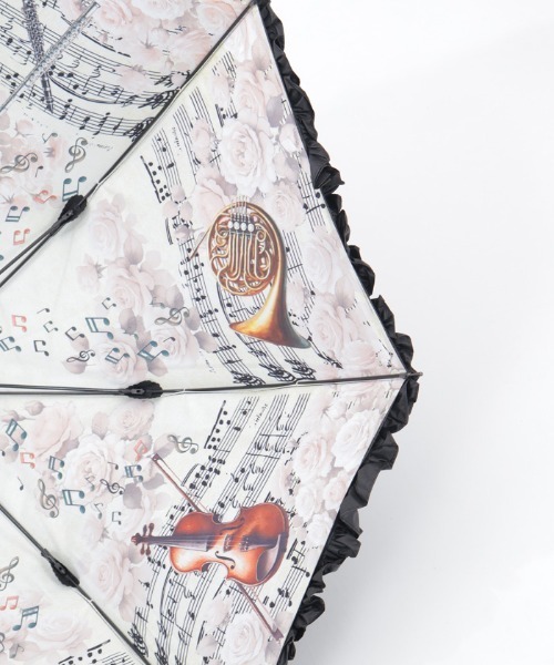 axes femme（アクシーズファム）の「音楽柄晴雨兼用パゴダ傘（長傘・レディース・キナリ・FREE）」の6枚目の写真