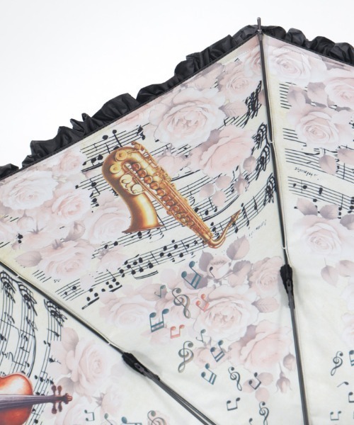 axes femme（アクシーズファム）の「音楽柄晴雨兼用パゴダ傘（長傘・レディース・キナリ・FREE）」の7枚目の写真