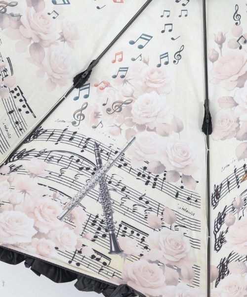axes femme（アクシーズファム）の「音楽柄晴雨兼用パゴダ傘（長傘・レディース・キナリ・FREE）」の8枚目の写真