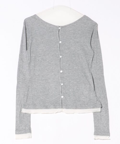 DONOBAN（ドノバン）の「メロウレイヤード風ボタンカーデ（カーディガン/ボレロ・レディース・ブラック/アイボリー/ライトグレー・ONE SIZE）」の3枚目の写真