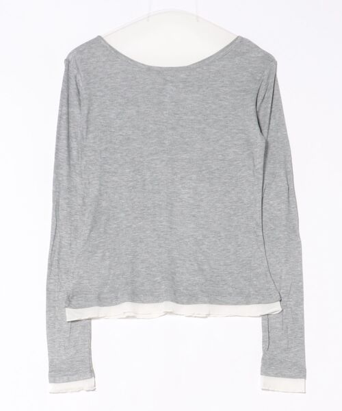 DONOBAN（ドノバン）の「メロウレイヤード風ボタンカーデ（カーディガン/ボレロ・レディース・ブラック/アイボリー/ライトグレー・ONE SIZE）」の4枚目の写真