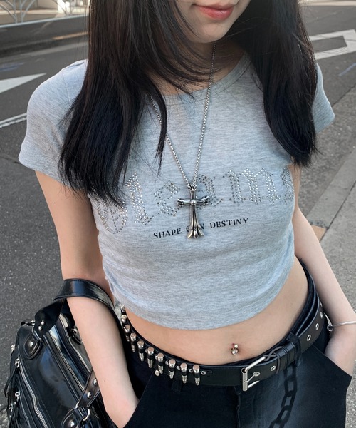 lilful(リルフル)の「【26年春夏新作】アソートデザイン クロップドピチT ビジュー ラインストーン スタッズ(Tシャツ/カットソー・レディース・グレー系その他3/ブラック系その他3/ホワイト系その他3/グレー/ブラック系その他/ホワイト系その他2/ブラック/グレー系その他/ブラック系その他2/ホワイト/ホワイト系その他/グレー系その他2/ホワイト系その他4/ブラック系その他4・F)」の22枚目の写真