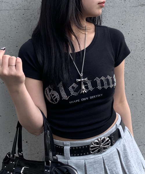 lilful(リルフル)の「【26年春夏新作】アソートデザイン クロップドピチT ビジュー ラインストーン スタッズ(Tシャツ/カットソー・レディース・グレー系その他3/ブラック系その他3/ホワイト系その他3/グレー/ブラック系その他/ホワイト系その他2/ブラック/グレー系その他/ブラック系その他2/ホワイト/ホワイト系その他/グレー系その他2/ホワイト系その他4/ブラック系その他4・F)」の17枚目の写真