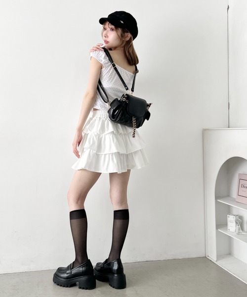 Loueme(ルエム)の「ドットレースミニトップス(Tシャツ/カットソー・レディース・ホワイト/ブラック/グレー・FREE)」の11枚目の写真