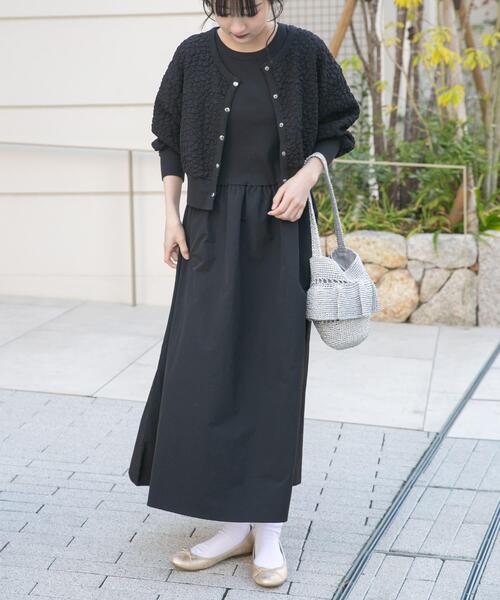 ITEMS URBANRESEARCH(アイテムズ アーバンリサーチ)の「フクレジャガードセットワンピ(ワンピース・レディース・ブラック/ブラウン・FREE)」の19枚目の写真