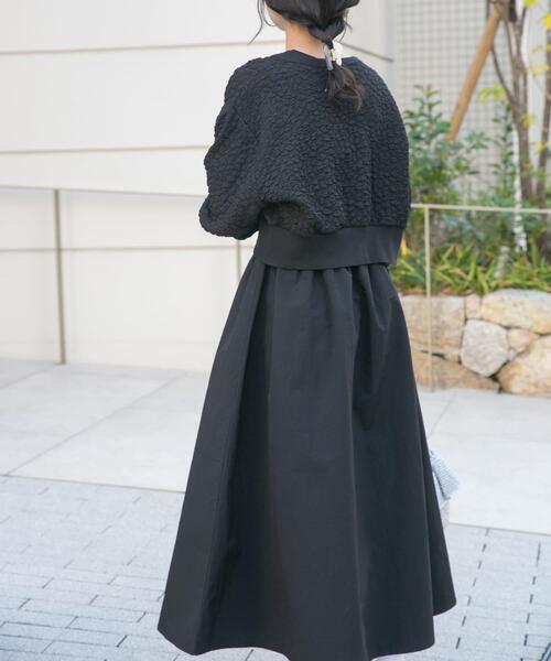 ITEMS URBANRESEARCH(アイテムズ アーバンリサーチ)の「フクレジャガードセットワンピ(ワンピース・レディース・ブラック/ブラウン・FREE)」の21枚目の写真