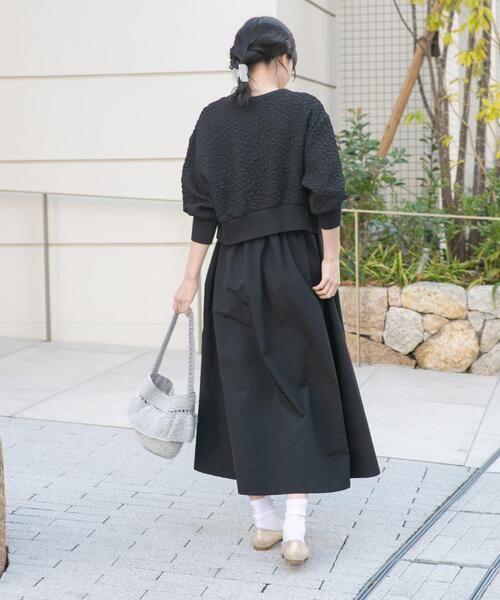 ITEMS URBANRESEARCH(アイテムズ アーバンリサーチ)の「フクレジャガードセットワンピ(ワンピース・レディース・ブラック/ブラウン・FREE)」の22枚目の写真