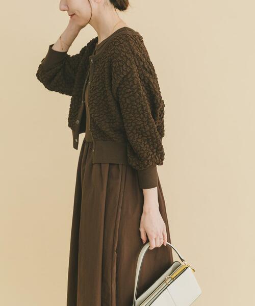 ITEMS URBANRESEARCH(アイテムズ アーバンリサーチ)の「フクレジャガードセットワンピ(ワンピース・レディース・ブラック/ブラウン・FREE)」の17枚目の写真