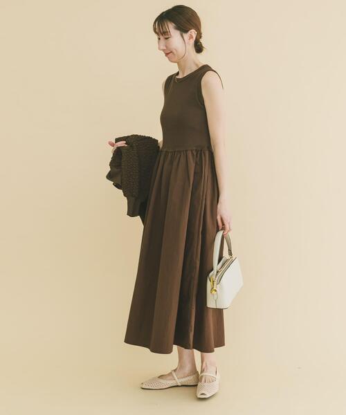 ITEMS URBANRESEARCH(アイテムズ アーバンリサーチ)の「フクレジャガードセットワンピ(ワンピース・レディース・ブラック/ブラウン・FREE)」の8枚目の写真