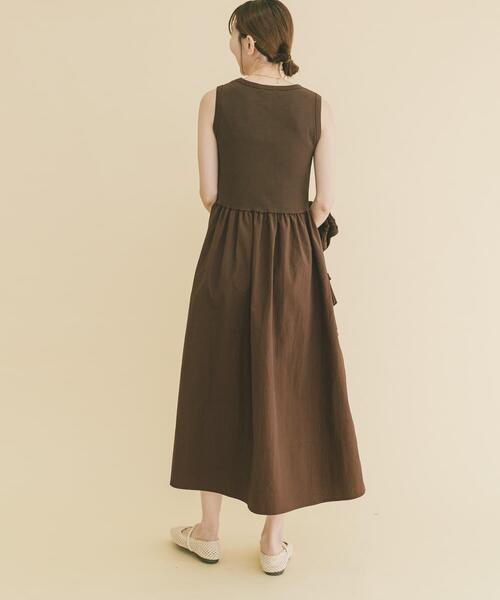 ITEMS URBANRESEARCH(アイテムズ アーバンリサーチ)の「フクレジャガードセットワンピ(ワンピース・レディース・ブラック/ブラウン・FREE)」の9枚目の写真