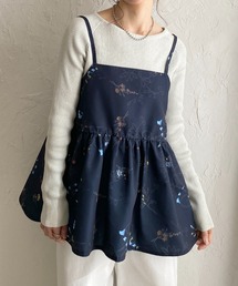 フレア フラワープリント 花柄 ペプラムキャミソール ビスチェ