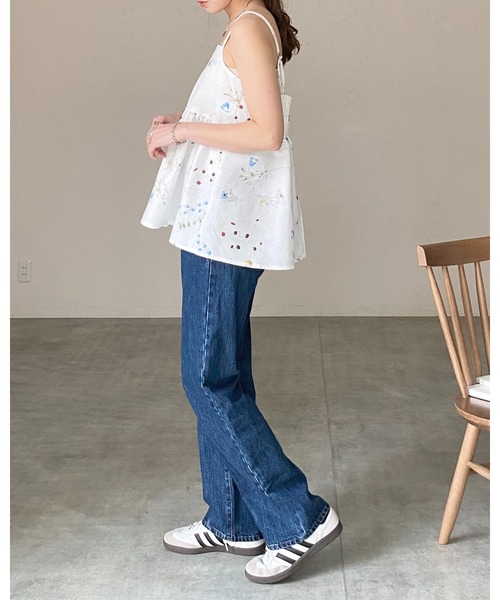 She's Closet(シーズクローゼット)の「フレア フラワープリント 花柄 ペプラムキャミソール ビスチェ(キャミソール・レディース・ネイビー/オフホワイト/ブラック・FREE)」の11枚目の写真