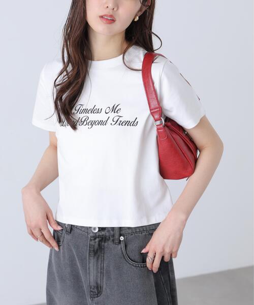 FREE'S MART（フリーズマート）の「◆ロゴプリントコンパクトＴシャツ（Tシャツ/カットソー・レディース・ブラック/ホワイト系その他/ホワイト/ブルー・FREE）」の5枚目の写真