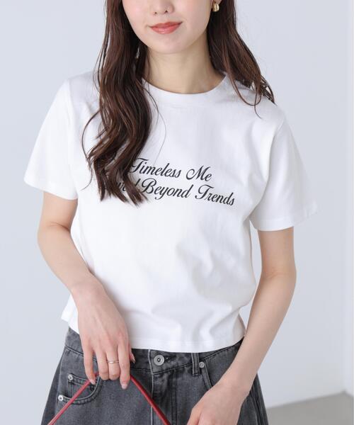 FREE'S MART（フリーズマート）の「◆ロゴプリントコンパクトＴシャツ（Tシャツ/カットソー・レディース・ブラック/ホワイト系その他/ホワイト/ブルー・FREE）」の6枚目の写真