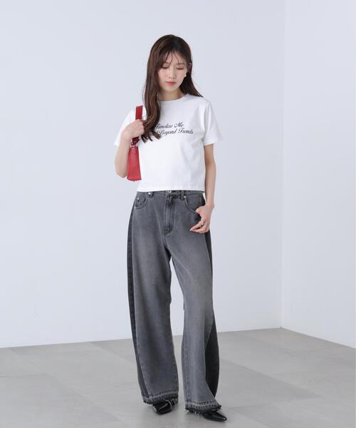 FREE'S MART（フリーズマート）の「◆ロゴプリントコンパクトＴシャツ（Tシャツ/カットソー・レディース・ブラック/ホワイト系その他/ホワイト/ブルー・FREE）」の7枚目の写真