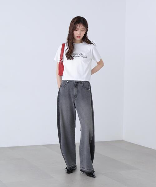 FREE'S MART（フリーズマート）の「◆ロゴプリントコンパクトＴシャツ（Tシャツ/カットソー・レディース・ブラック/ホワイト系その他/ホワイト/ブルー・FREE）」の8枚目の写真