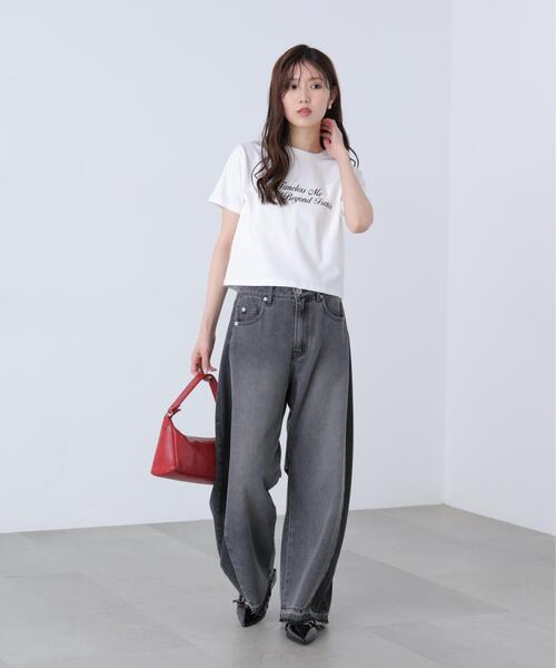 FREE'S MART（フリーズマート）の「◆ロゴプリントコンパクトＴシャツ（Tシャツ/カットソー・レディース・ブラック/ホワイト系その他/ホワイト/ブルー・FREE）」の9枚目の写真